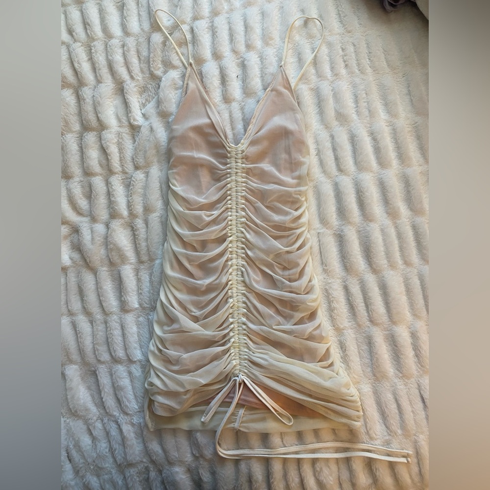 Pretty Little Thing | Self Tie Mesh Mini Dress
